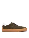 Tod's Olive Green Suede Lace-up Shoes With Non-slip Sole In Verde