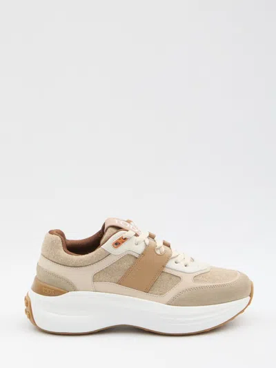 Tod's Sneakers With Maxi Lettering Logo In Brown
