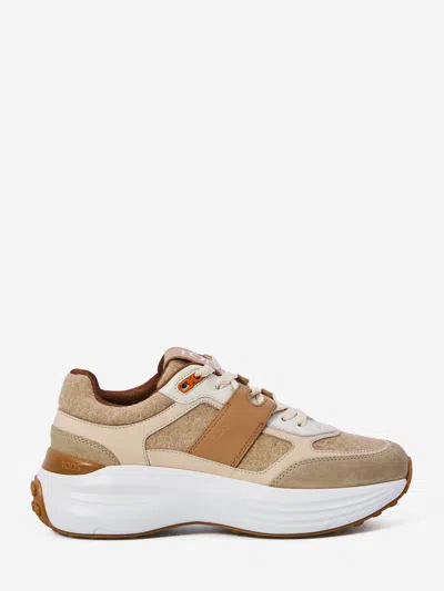 Tod's Sneakers With Maxi Lettering Logo In Brown