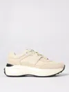 Tod's Low Top Leather Sneakers With Contrast Sole In Neutral