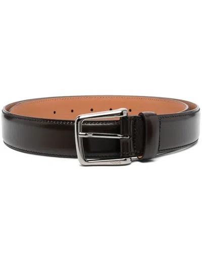 Tod's Soft Leather Belt In Black