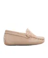 Tod's Soft Leather Moccasin-bean Shoes In Nude