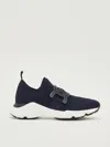 Tod's Sport Run 54c Calzino Catena Pelle Sneaker In Blue