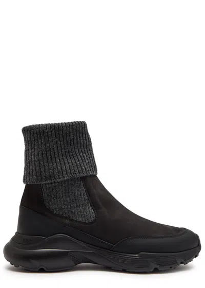 Tod's Tods Sport Run Nubuck Ankle Boots In Blue