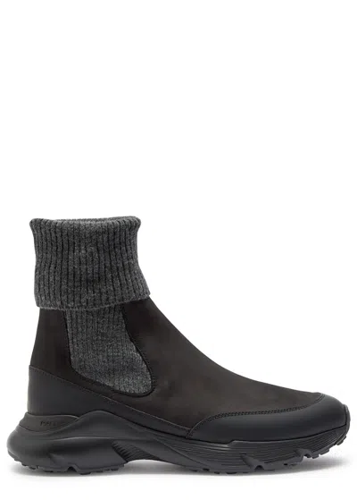 Tod's Tods Sport Run Nubuck Ankle Boots In Gray