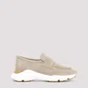 Tod's Runner Sneakers Contrast Sole Rubber Slip On In Neutral