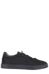 Tod's Low Top Suede Sneakers With Round Toe In Black