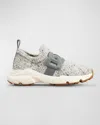Tod's Sports Knit Chain Sock Sneakers In Gray