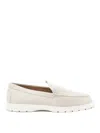 Tod's Slip-on Leather Moccasin Shoes With Cushioned Sole In Grey