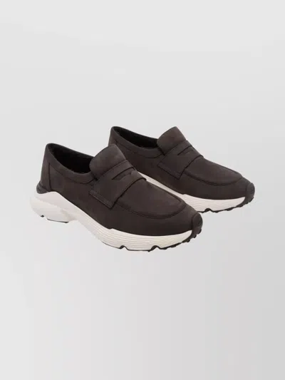 TOD'S SPORTY SUEDE LOAFERS RUBBER SOLE
