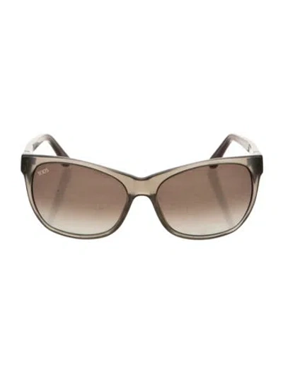 Pre-owned Tod's Square Gradient Sunglasses In Grey