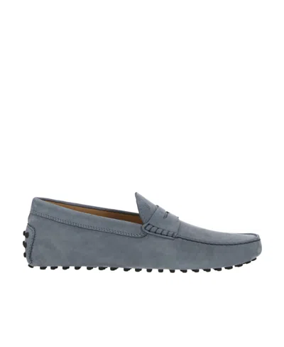 Tod's Square Head Loafer Shoes In Gray