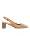 Tod's Square-headed High-heeled Sandals In Nude