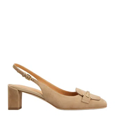 Tod's Square-headed High-heeled Sandals In Nude