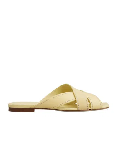Tod's Square-toed Slippers In Yellow