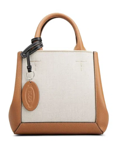 Tod's Ss24 Panelled Color Block Tote Handbag For Women In Brown