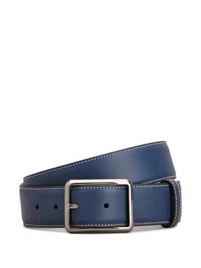 Tod's Stitched Buckle Belt In Blue