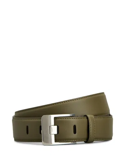 Tod's Stitched Buckle Belt In Green
