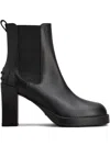 Tod's Leather Heeled Chelsea Ankle Boots In Black