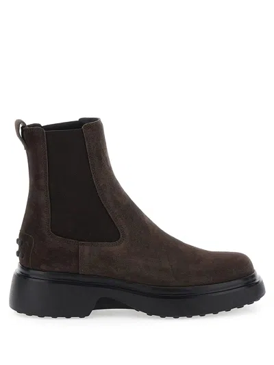 Tod's Suede Chelsea Boots In Brown