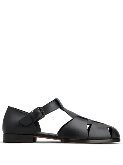 Tod's Strap-detail Leather Sandals In Black