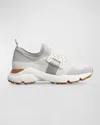 Tod's Stretch Knit Runner Sneakers In White