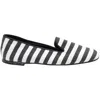 Tod's Tods Striped Ballet Flats In Black Canvas In Black