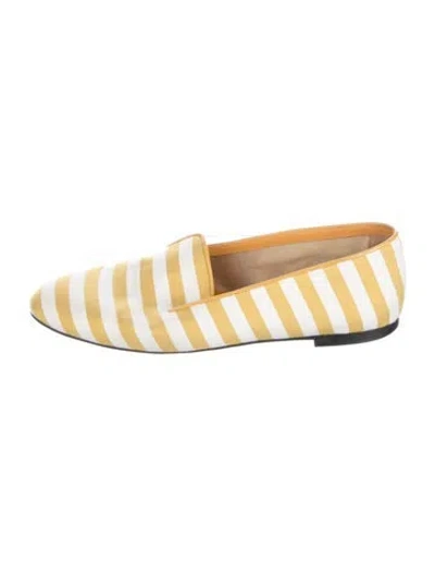 Pre-owned Tod's Striped Ballet Flats In Yellow