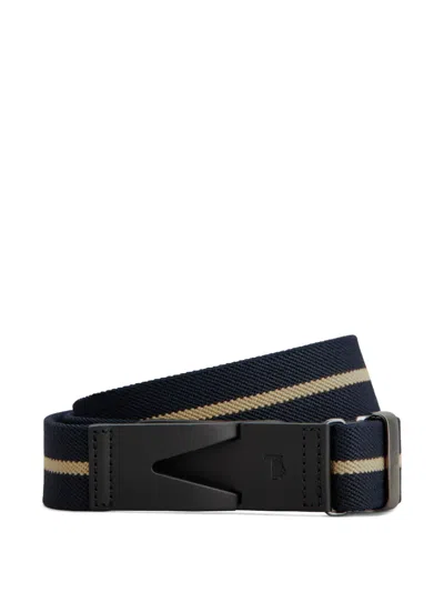 Tod's Striped Belt In Blue