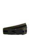 Tod's Striped Belt In Green