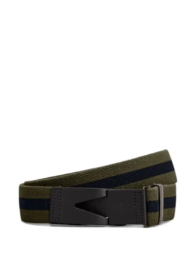Tod's Striped Belt In Green