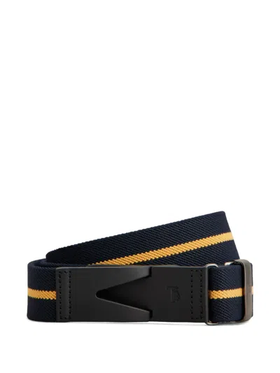 Tod's Striped Buckle Belt In Blue