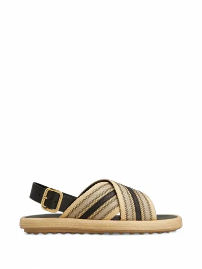 Tod's Striped Crossover-strap Sandals In Multi
