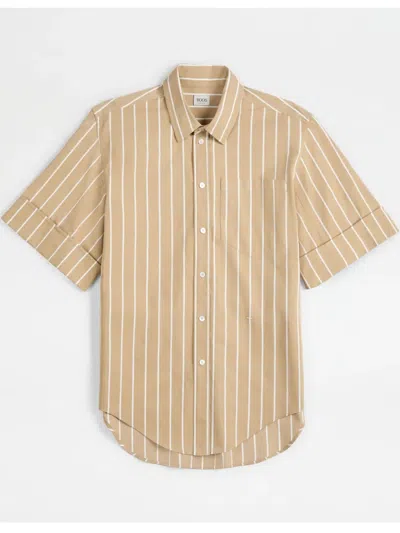 Tod's Shirt In Cotton In White,beige