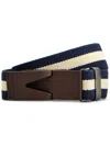 Tod's Striped Snap-buckle Belt In Blue