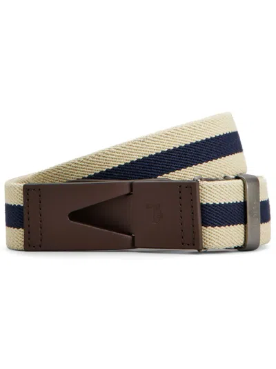 Tod's Striped Snap-buckle Belt In Neutrals