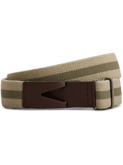 Tod's Striped Snap-buckle Belt In Neutrals