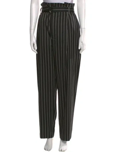 Pre-owned Tod's Striped Straight Leg Pants In Black