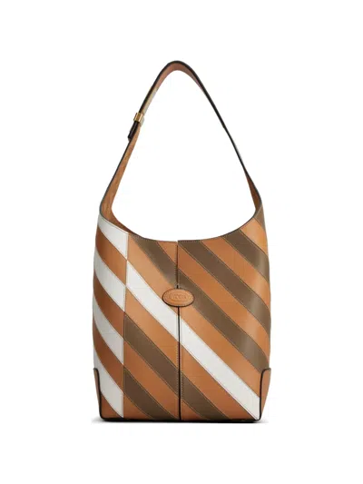Tod's Stripes Shoulder Bag In Neutral