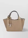 Tod's Structured Top Handles Shoulder Bag Contrast Stitching