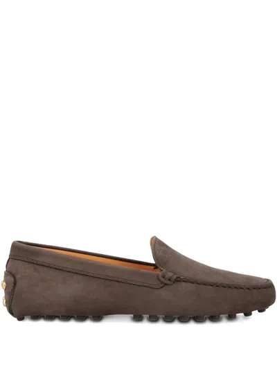 Tod's Studded Flat Shoes In Brown