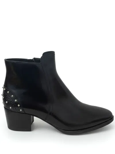 Tod's Studded Heeled Boots In Black