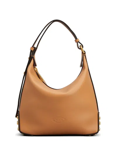 Tod's Mini Sacca Stud-detail Shoulder Bag In Neutral