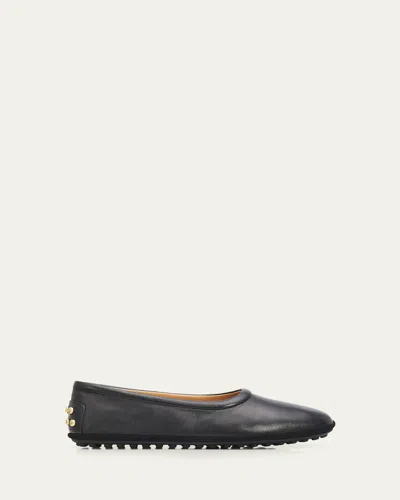Tod's Studded Nappa Leather Ballerina Flats In Black
