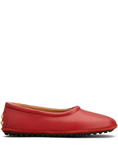 Tod's Studded-detail Ballet Flats In Red
