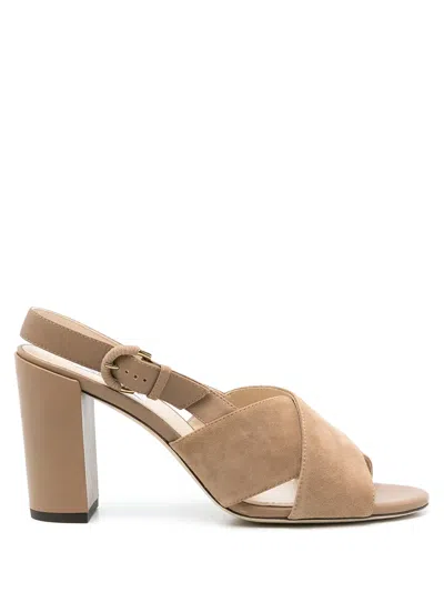Tod's Suede 100mm Slingback Sandals In Brown