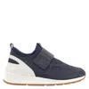 TOD'S TODS SUEDE AND FABRIC VELCRO STRAP SNEAKERS