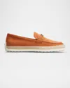 Tod's Suede And Raffia Slipper Loafers In Henne
