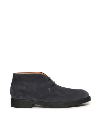 Tod's Suede Ankle Boot In Blue