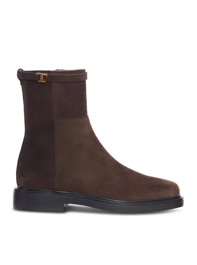 Tod's Suede Ankle Boot In Brown